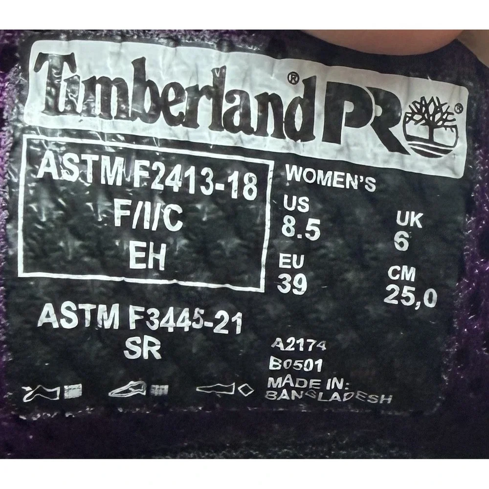 Timberland PRO Reaxion Women's‎ 8.5 Composite Toe Work Shoes Black Purple New